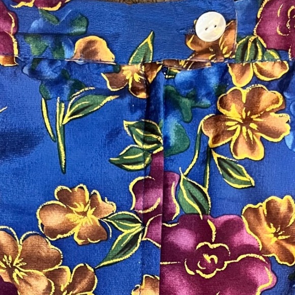 Jennifer Moore Womens Blue Floral Print Silk‎ Maxi Skirt Size 10 Pristine Casual - Picture 4 of 7